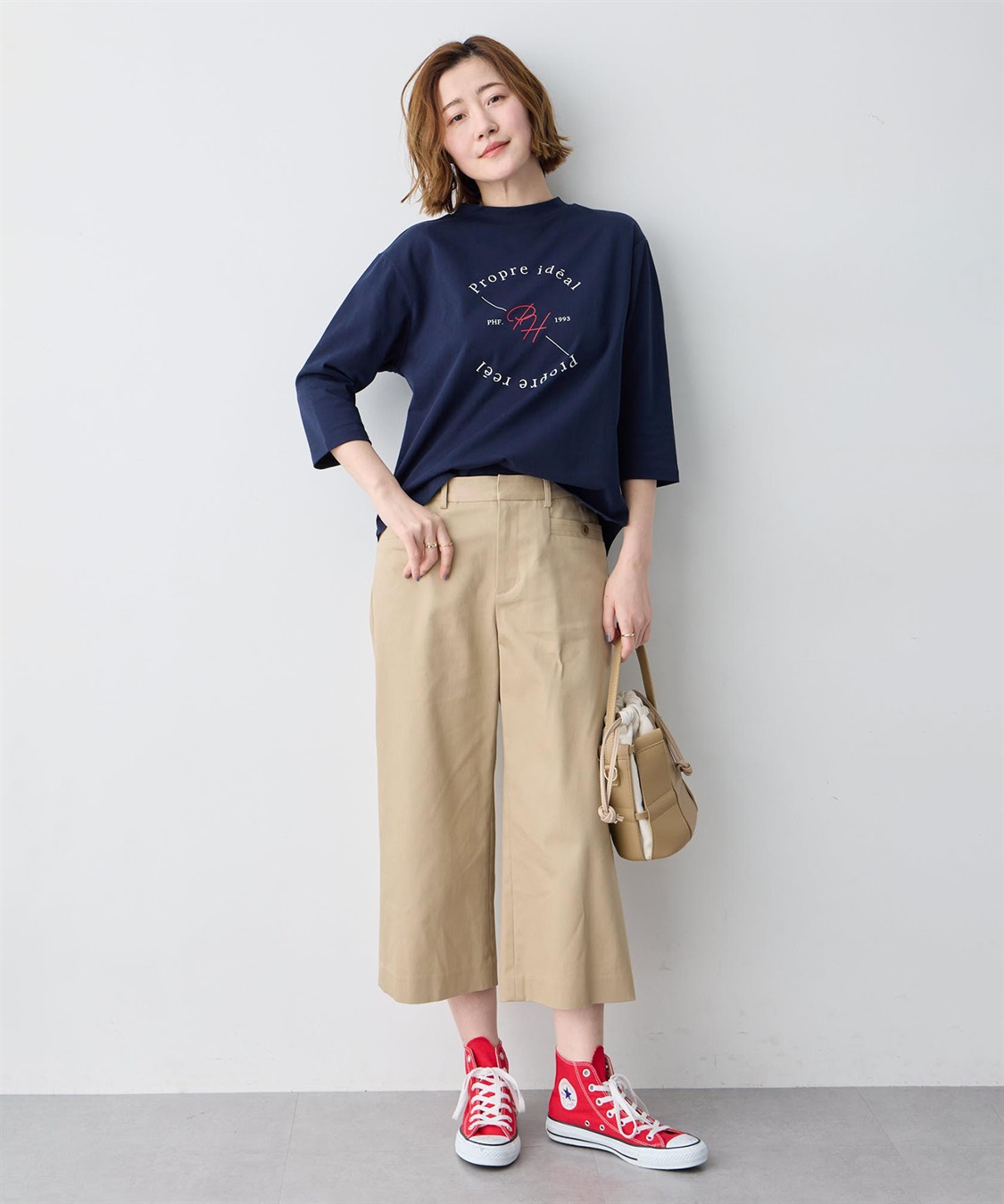 Petit Honfleur ロゴプリントモックネックＴシャツ【オーガニックコットンブレンド】_sub_6