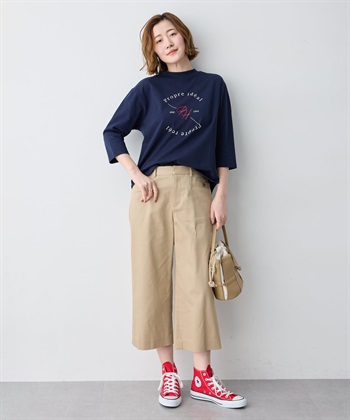 Petit Honfleur ロゴプリントモックネックＴシャツ【オーガニックコットンブレンド】_subthumb_6