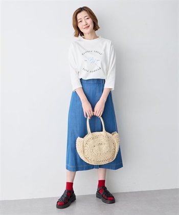 Petit Honfleur ロゴプリントモックネックＴシャツ【オーガニックコットンブレンド】_subthumb_7