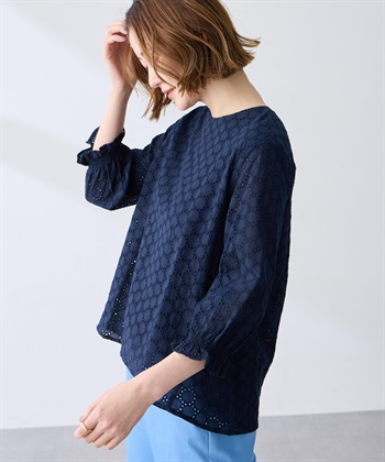 Petit Honfleur レースシャーリング袖ブラウス_subthumb_8