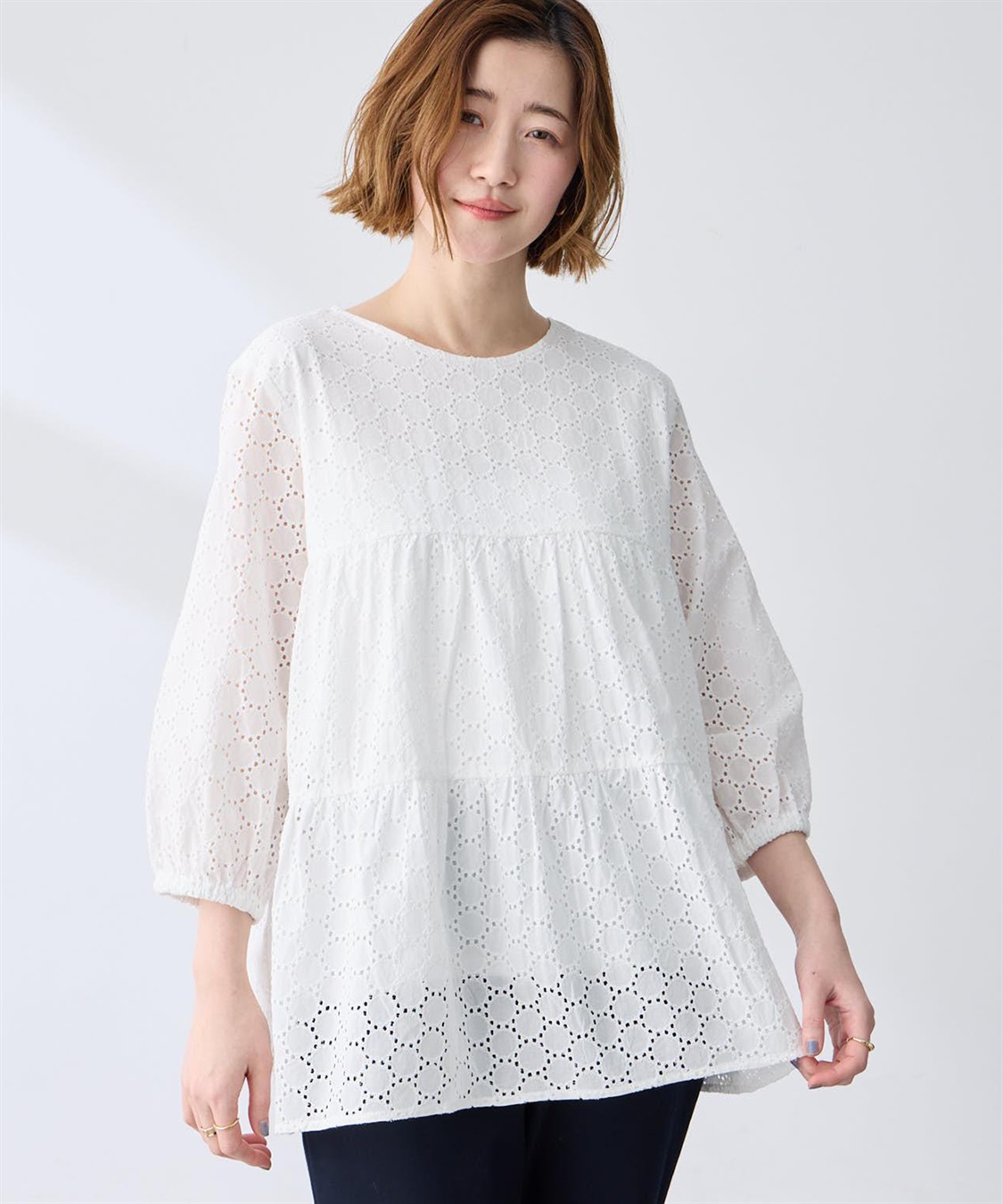 Petit Honfleur レースティアードチュニックブラウス_sub_8