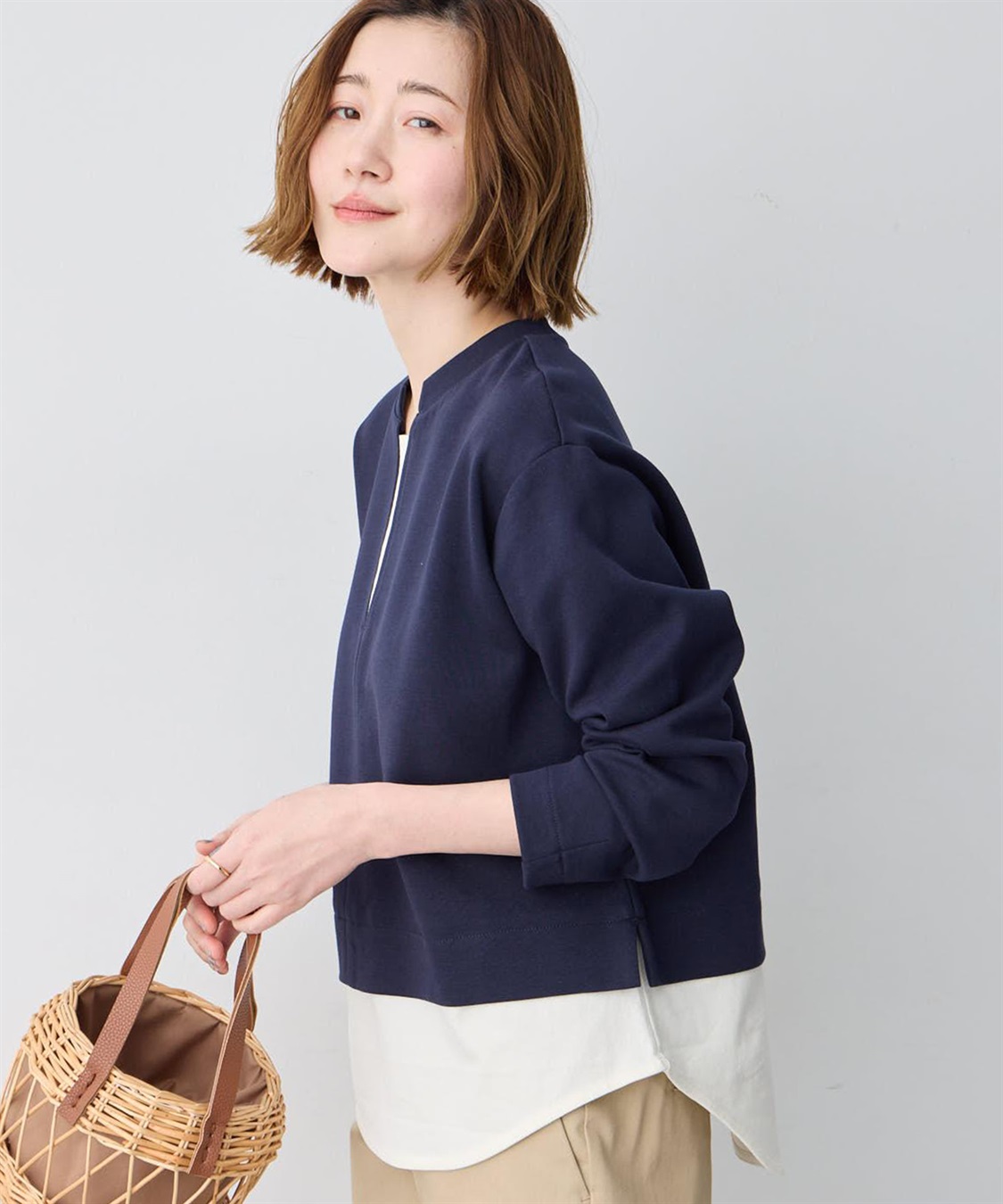 Petit Honfleur レイヤード風衿スリットプルオーバー_sub_5