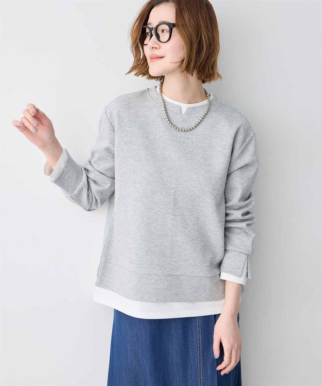 Petit Honfleur レイヤード風スウェットプルオーバー_sub_1