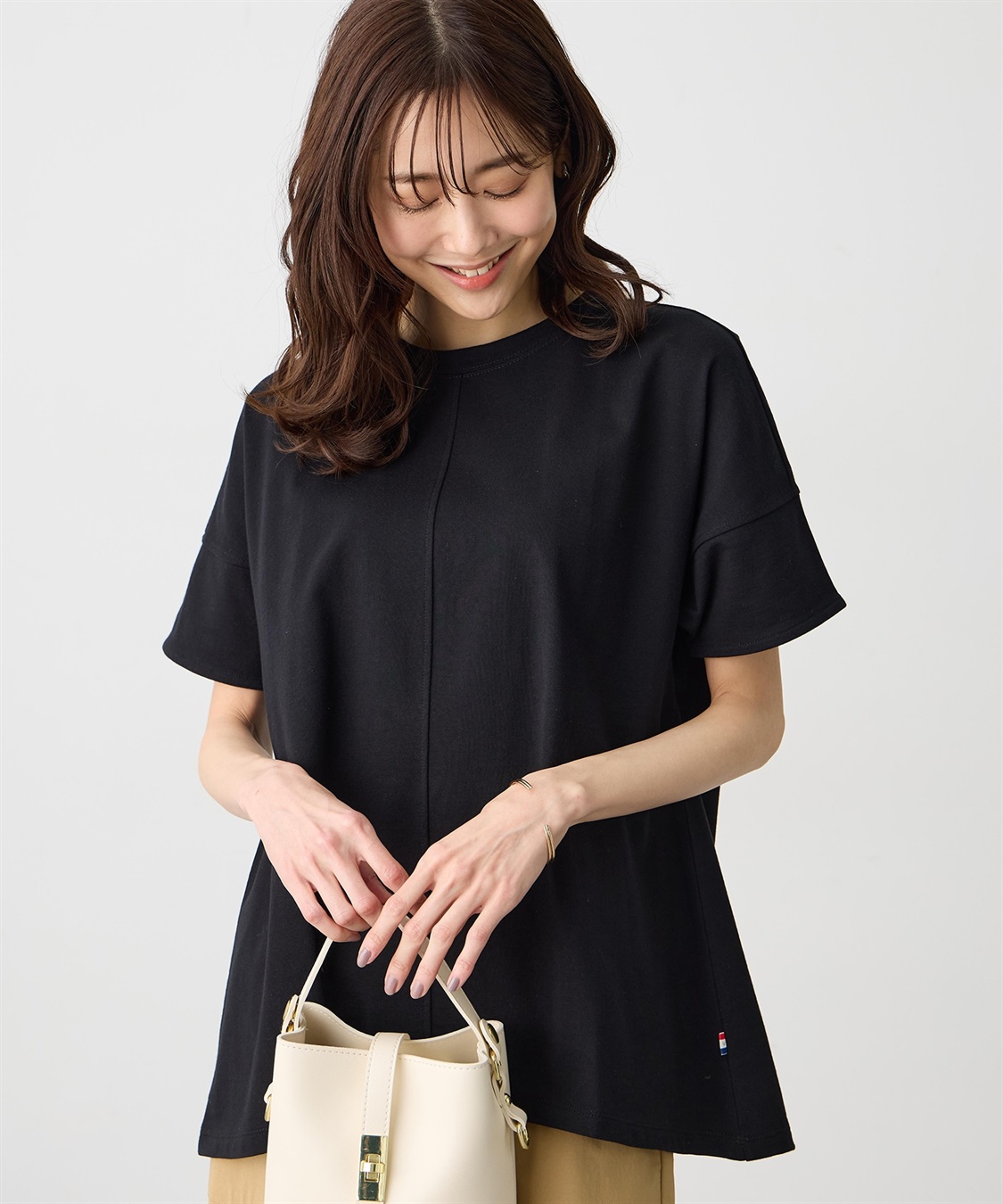 Petit Honfleur 袖切替チュニックPO【UVカット・接触冷感】_sub_1