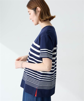 Petit Honfleur オーガニックパネルボーダーTシャツ【オーガニックコットン】【UV CUT・接触冷感】_subthumb_3
