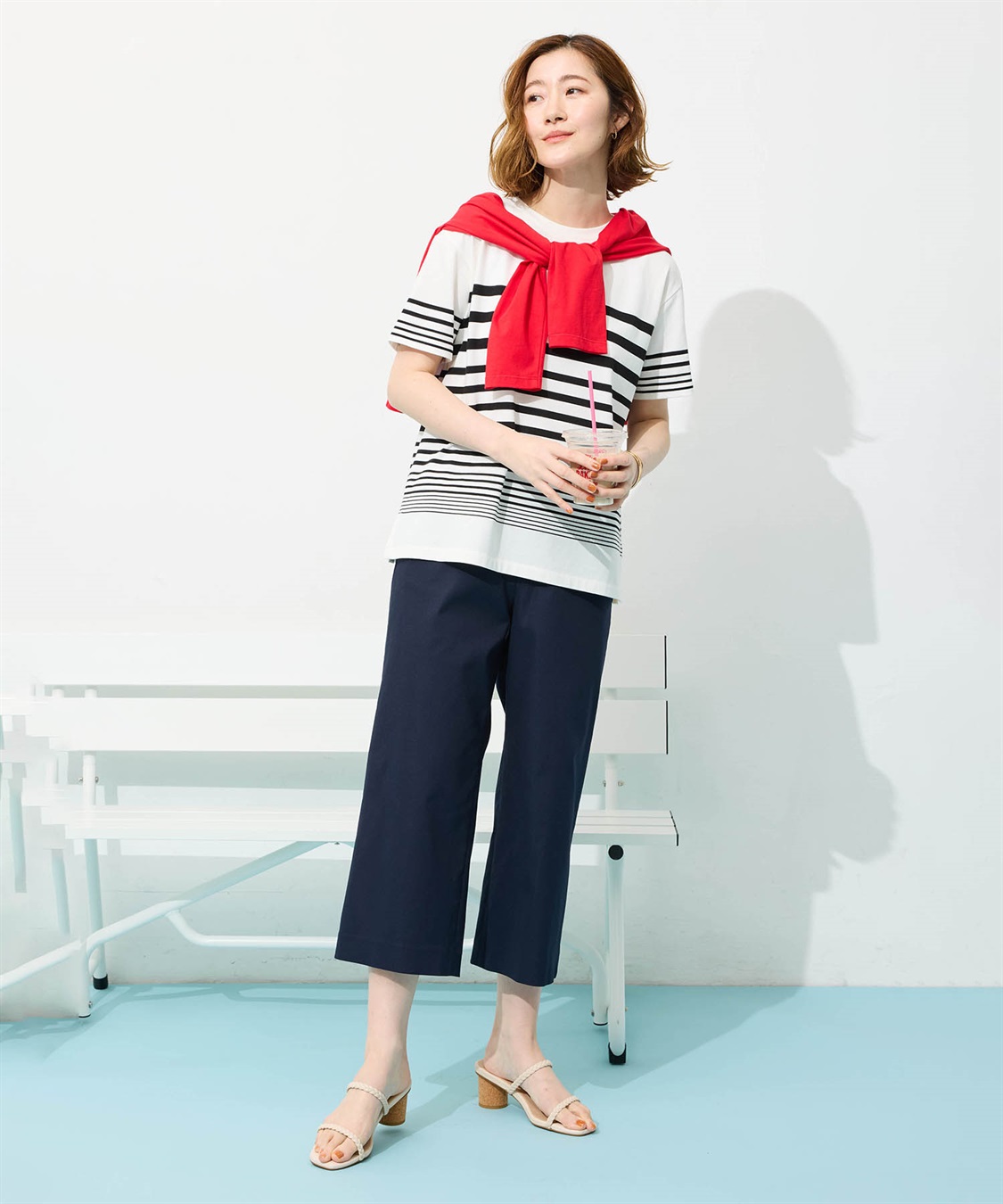 Petit Honfleur オーガニックパネルボーダーTシャツ【オーガニックコットン】【UV CUT・接触冷感】_sub_7