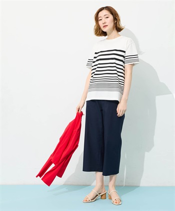 Petit Honfleur オーガニックパネルボーダーTシャツ【オーガニックコットン】【UV CUT・接触冷感】_subthumb_9