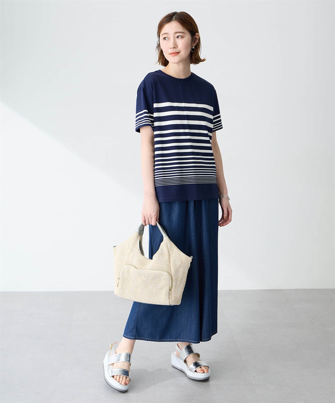 Petit Honfleur オーガニックパネルボーダーTシャツ【オーガニックコットン】【UV CUT・接触冷感】_sub_13