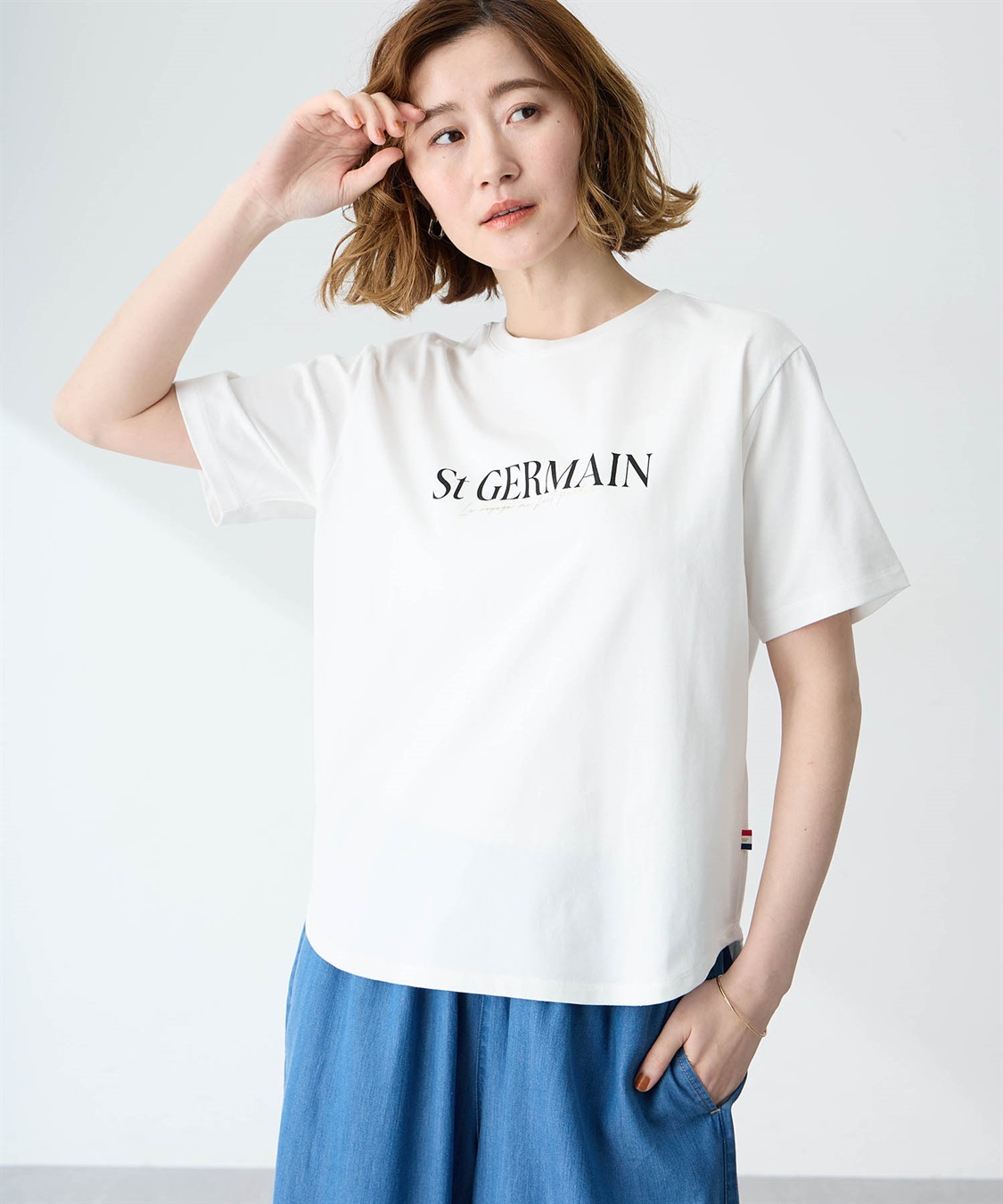 Petit Honfleur ロゴプリントTシャツ【接触冷感・UVカット・オーガニックコットンブレンド】_sub_1