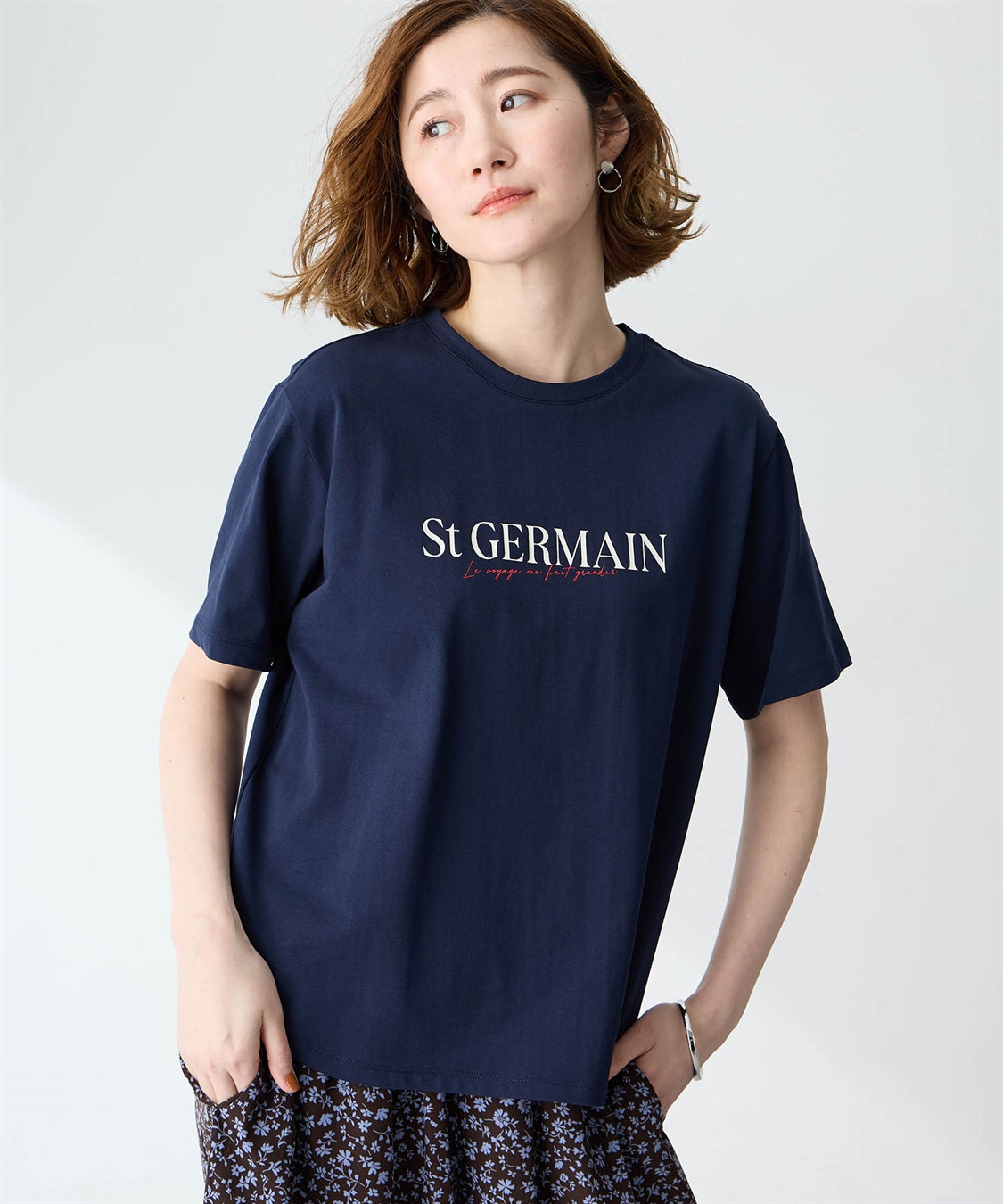 Petit Honfleur ロゴプリントTシャツ【接触冷感・UVカット・オーガニックコットンブレンド】_sub_5