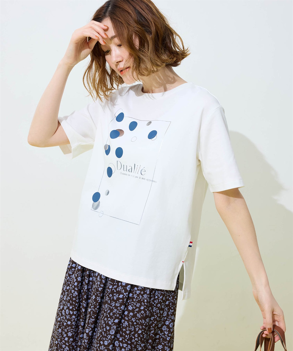 Petit Honfleur ドットプリントTシャツ【オーガニックコットンブレンド・接触冷感・UVカット】_sub_6