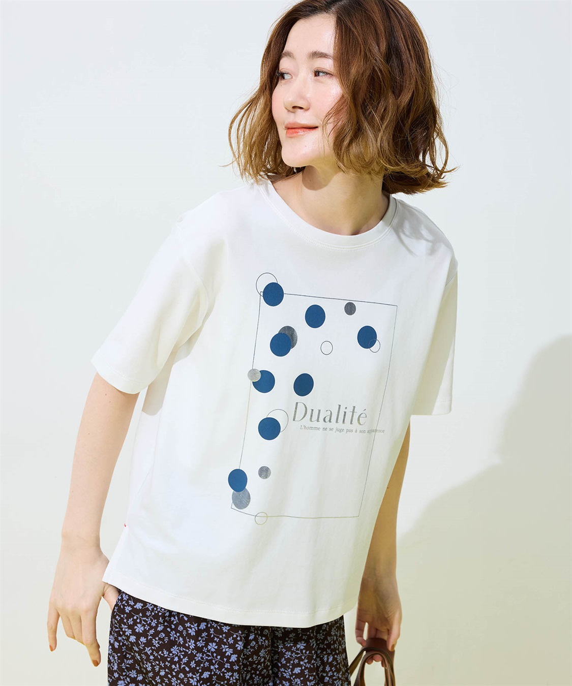 Petit Honfleur ドットプリントTシャツ【オーガニックコットンブレンド・接触冷感・UVカット】_sub_7