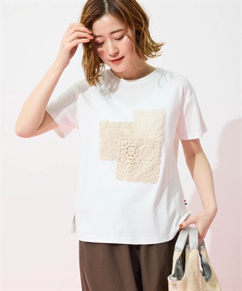 Petit Honfleur モチーフレースTシャツ【オーガニックコットンブレンド・接触冷感・UVカット】_subthumb_1