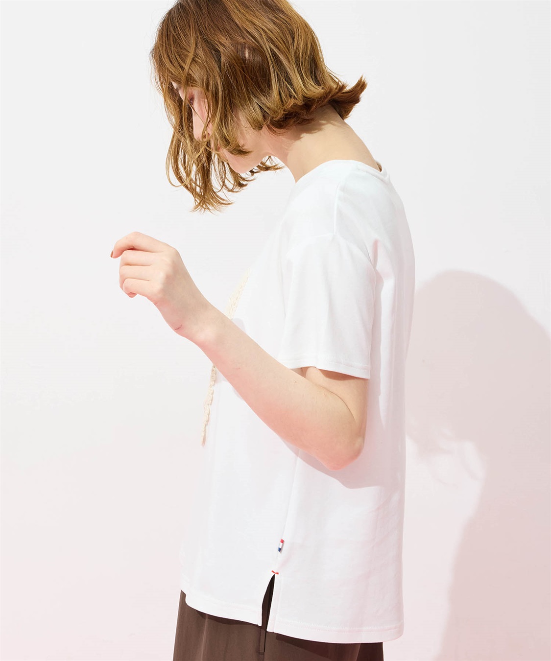 Petit Honfleur モチーフレースTシャツ【オーガニックコットンブレンド・接触冷感・UVカット】_sub_3