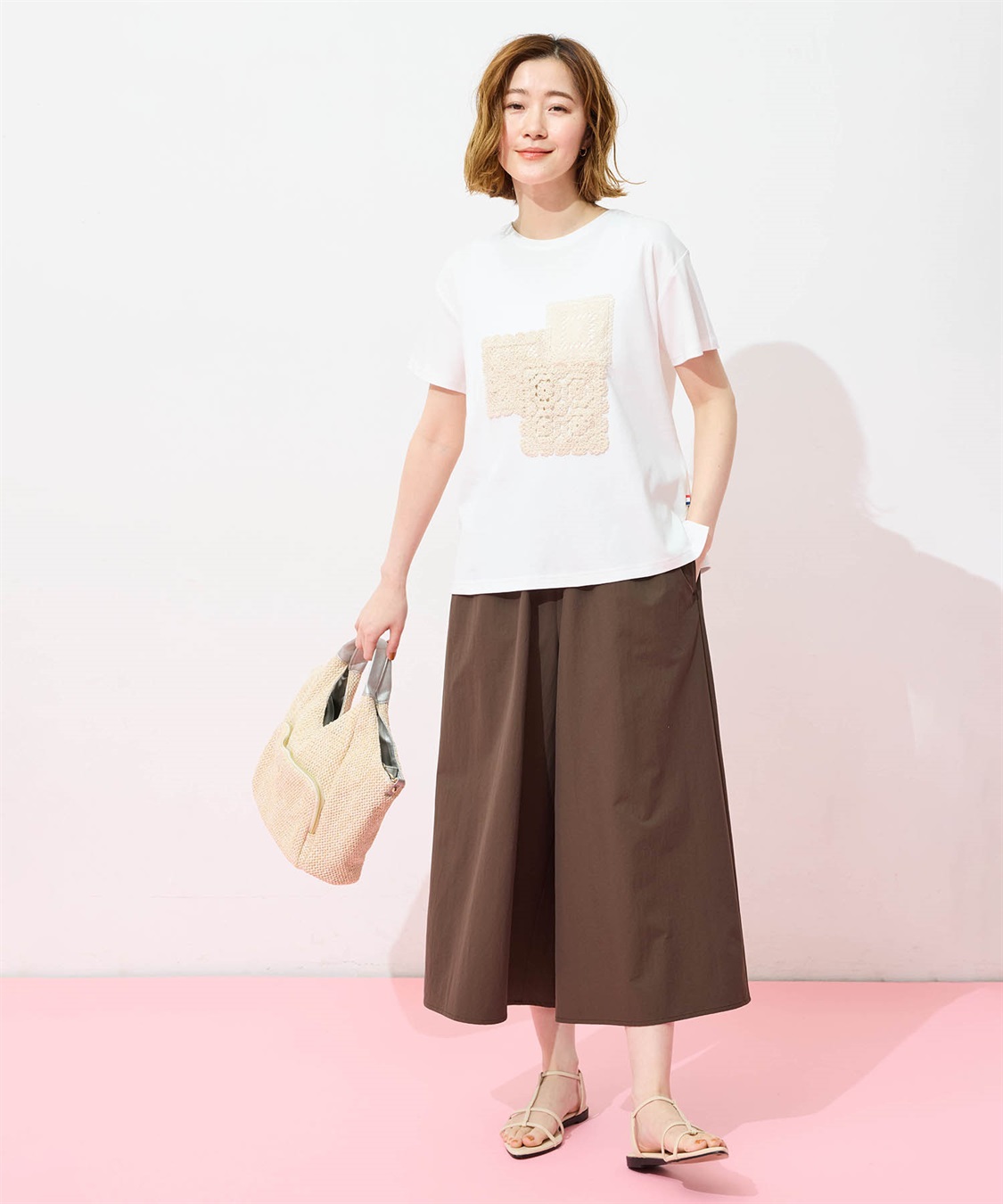 Petit Honfleur モチーフレースTシャツ【オーガニックコットンブレンド・接触冷感・UVカット】_sub_5