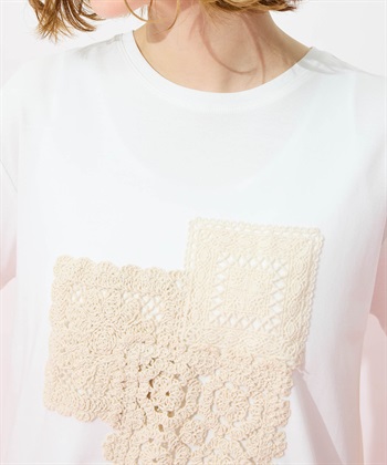 Petit Honfleur モチーフレースTシャツ【オーガニックコットンブレンド・接触冷感・UVカット】_subthumb_9