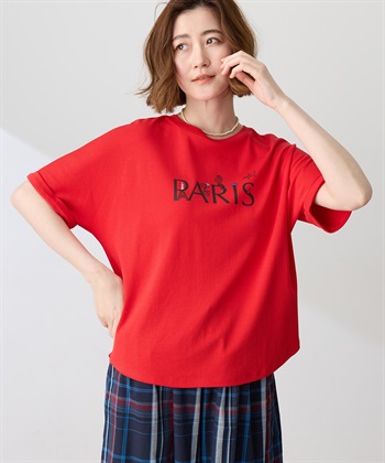 Petit Honfleur 【イラストレーターコラボ】PARISロゴプリントTシャツ【接触冷感・UVカット・オーガニックコットンブレンド】_subthumb_2