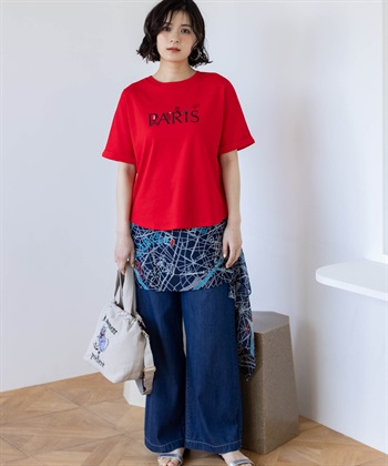 Petit Honfleur 【イラストレーターコラボ】PARISロゴプリントTシャツ【接触冷感・UVカット・オーガニックコットンブレンド】_subthumb_7