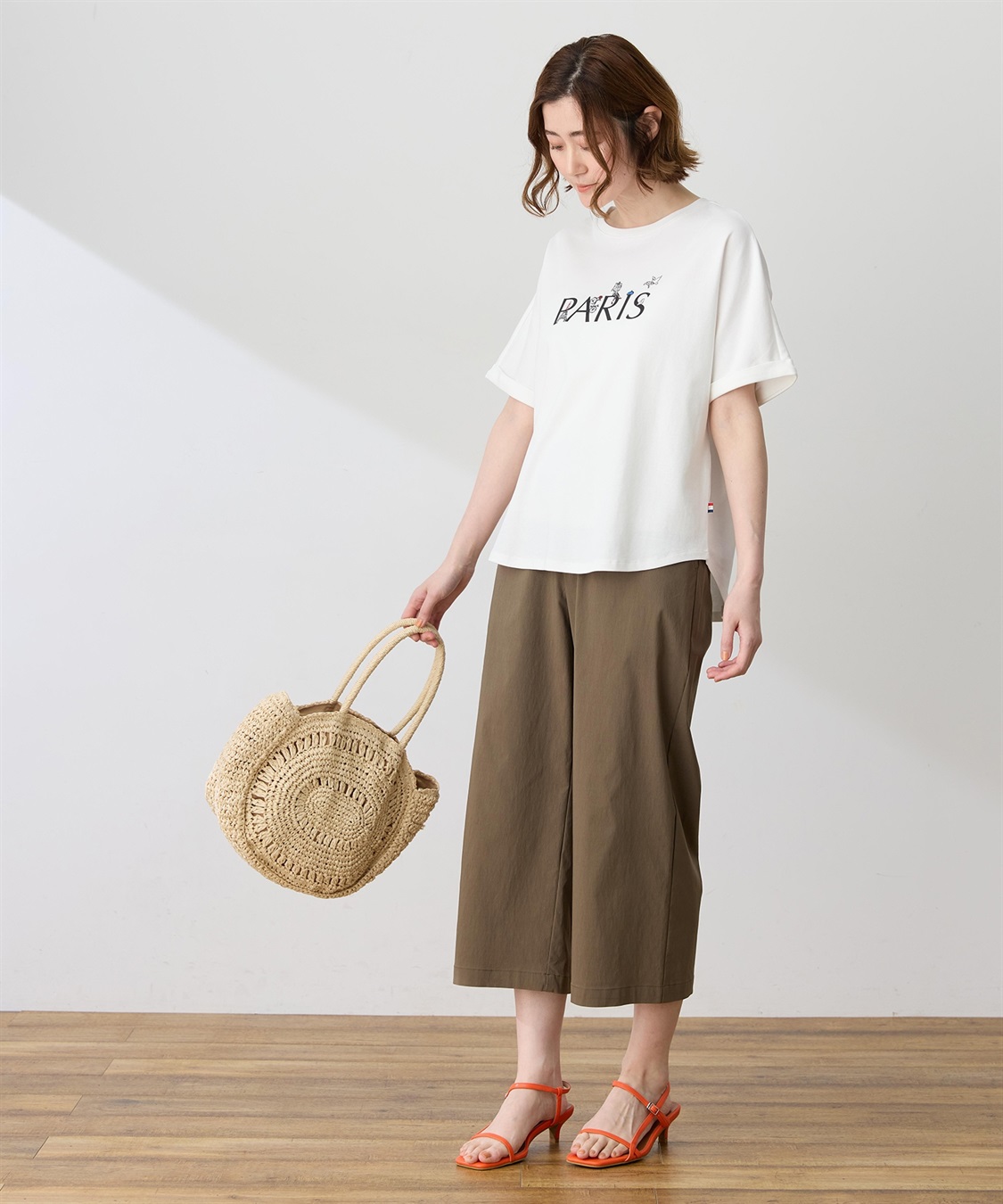 Petit Honfleur 【イラストレーターコラボ】PARISロゴプリントTシャツ【接触冷感・UVカット・オーガニックコットンブレンド】_sub_9