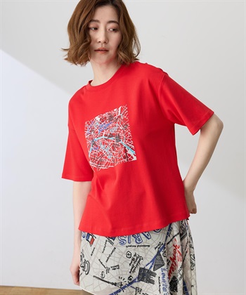 Petit Honfleur 【イラストレーターコラボ】マップモチーフプリントTシャツ【接触冷感・UVカット・オーガニックコットンブレンド】_subthumb_7
