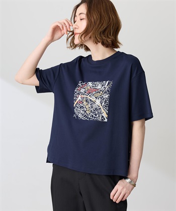 Petit Honfleur 【イラストレーターコラボ】マップモチーフプリントTシャツ【接触冷感・UVカット・オーガニックコットンブレンド】_subthumb_8