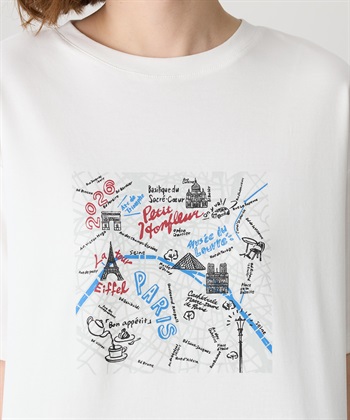 Petit Honfleur 【イラストレーターコラボ】マップモチーフプリントTシャツ【接触冷感・UVカット・オーガニックコットンブレンド】_subthumb_20