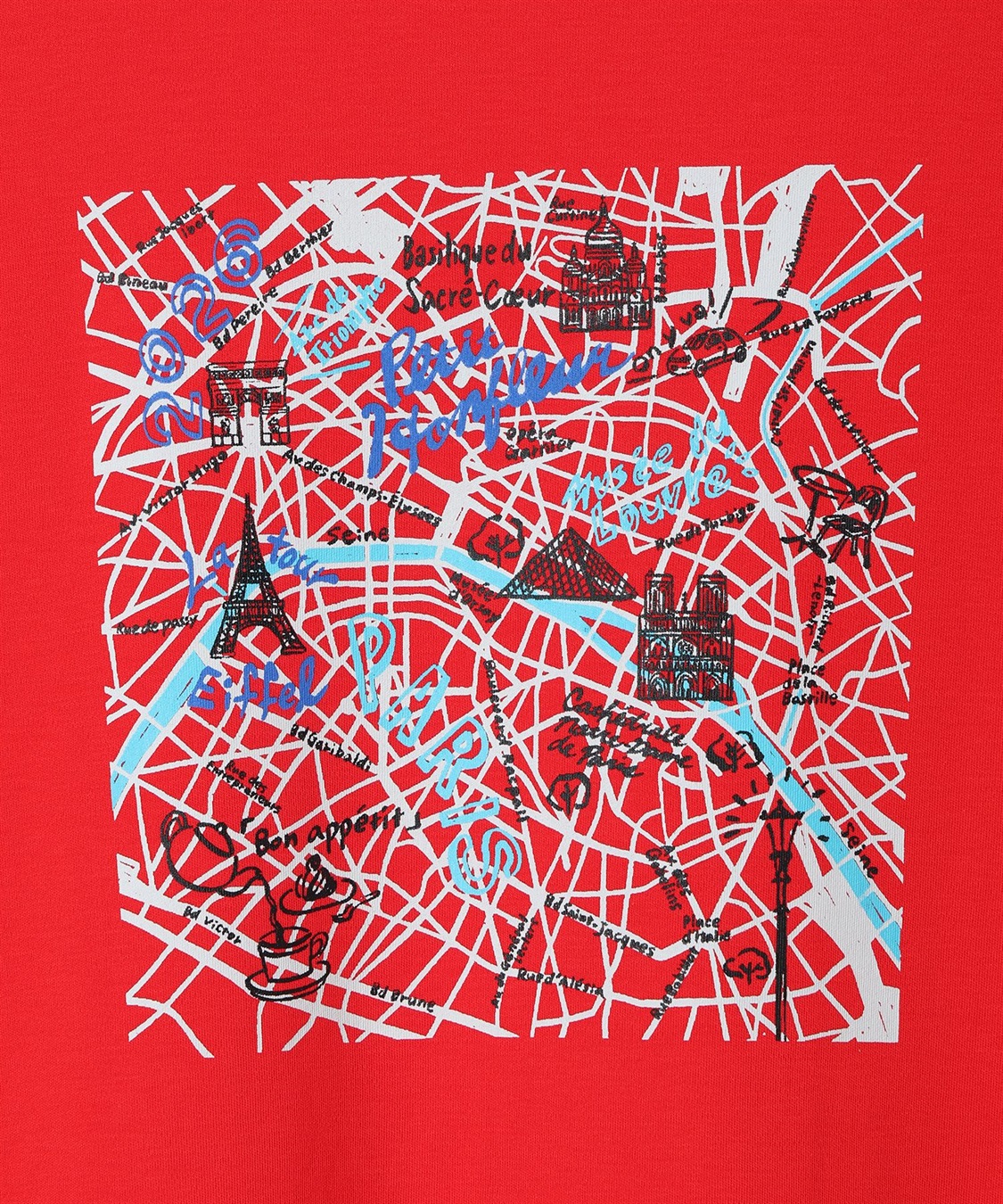 Petit Honfleur 【イラストレーターコラボ】マップモチーフプリントTシャツ【接触冷感・UVカット・オーガニックコットンブレンド】_sub_26