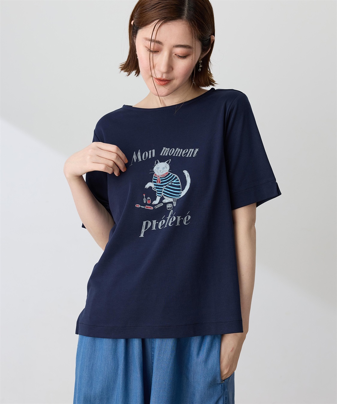 イラストレーターコラボ】猫プリントTシャツ【接触冷感・UVカット