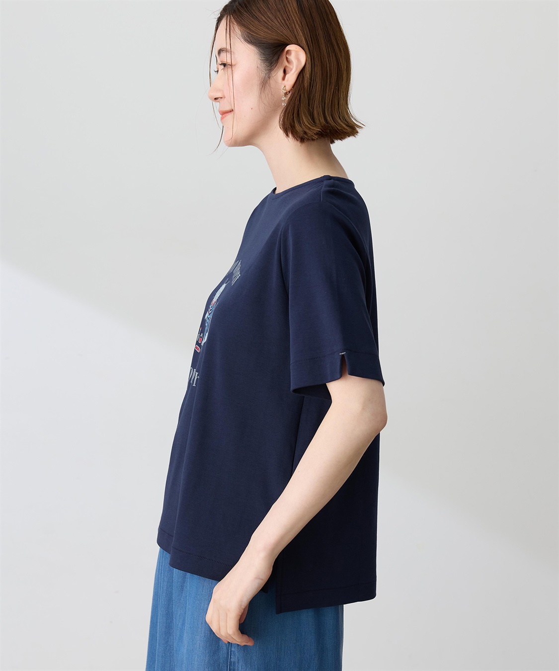 Petit Honfleur 【イラストレーターコラボ】猫プリントTシャツ【接触冷感・UVカット・オーガニックコットンブレンド】_sub_2