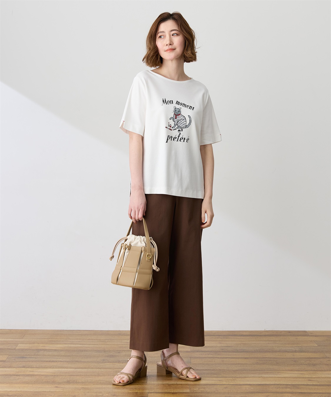 Petit Honfleur 【イラストレーターコラボ】猫プリントTシャツ【接触冷感・UVカット・オーガニックコットンブレンド】_sub_7