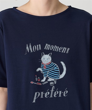 Petit Honfleur 【イラストレーターコラボ】猫プリントTシャツ【接触冷感・UVカット・オーガニックコットンブレンド】_subthumb_15