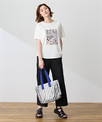 Petit Honfleur 【イラストレーターコラボ】ドットモチーフプリントTシャツ【接触冷感・UVカット・オーガニックコットンブレンド】_subthumb_5