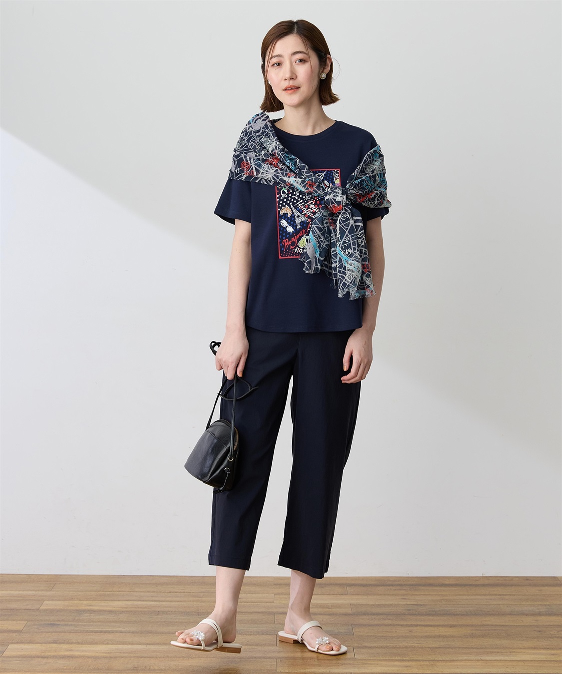 Petit Honfleur 【イラストレーターコラボ】ドットモチーフプリントTシャツ【接触冷感・UVカット・オーガニックコットンブレンド】_sub_9