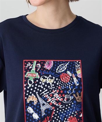 Petit Honfleur 【イラストレーターコラボ】ドットモチーフプリントTシャツ【接触冷感・UVカット・オーガニックコットンブレンド】_subthumb_10
