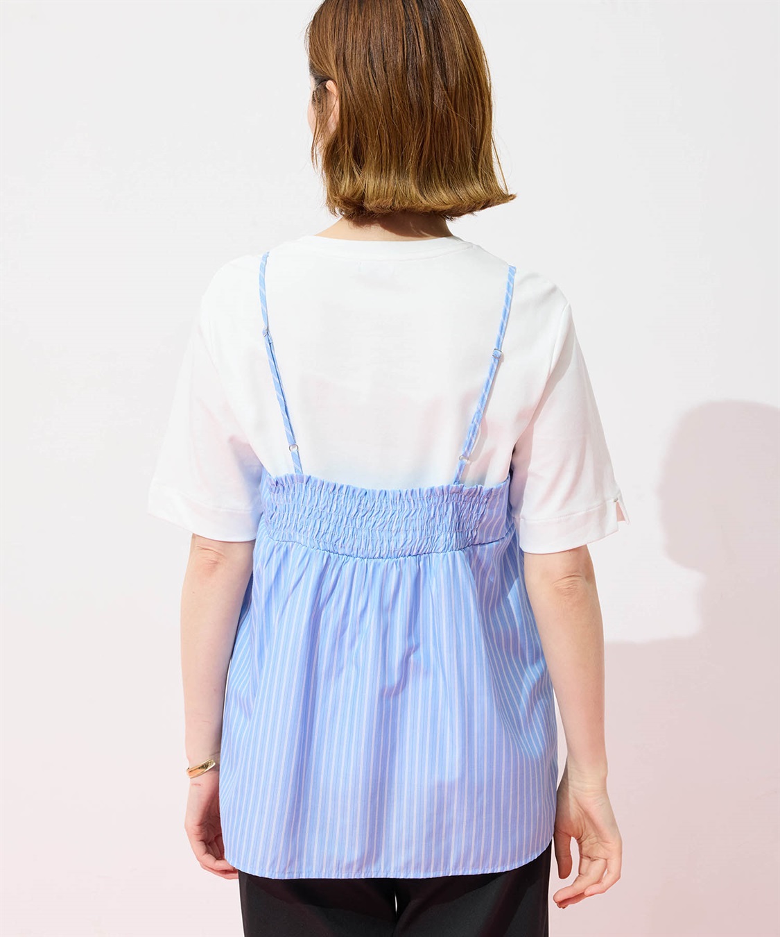 Petit Honfleur キャミ&Tシャツアンサンブル【オーガニックコットンブレンド・接触冷感・UVカット】_sub_4