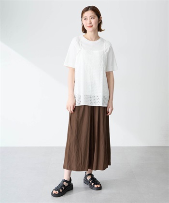 Petit Honfleur キャミ&Tシャツアンサンブル【オーガニックコットンブレンド・接触冷感・UVカット】_subthumb_7