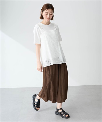 Petit Honfleur キャミ&Tシャツアンサンブル【オーガニックコットンブレンド・接触冷感・UVカット】_subthumb_9