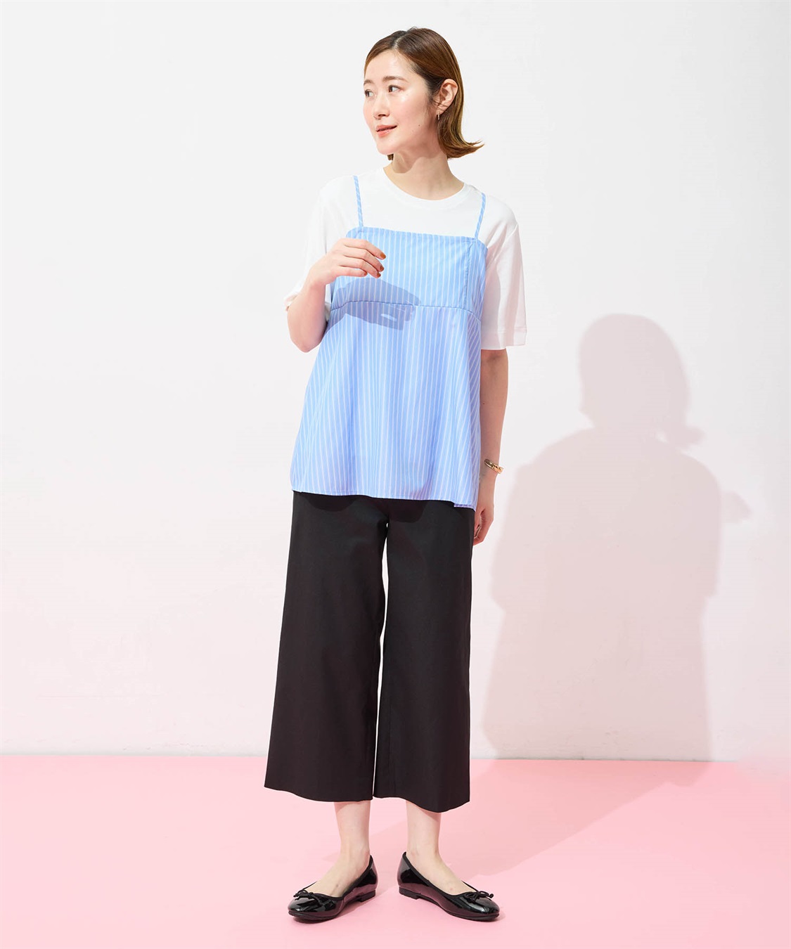 Petit Honfleur キャミ&Tシャツアンサンブル【オーガニックコットンブレンド・接触冷感・UVカット】_sub_12