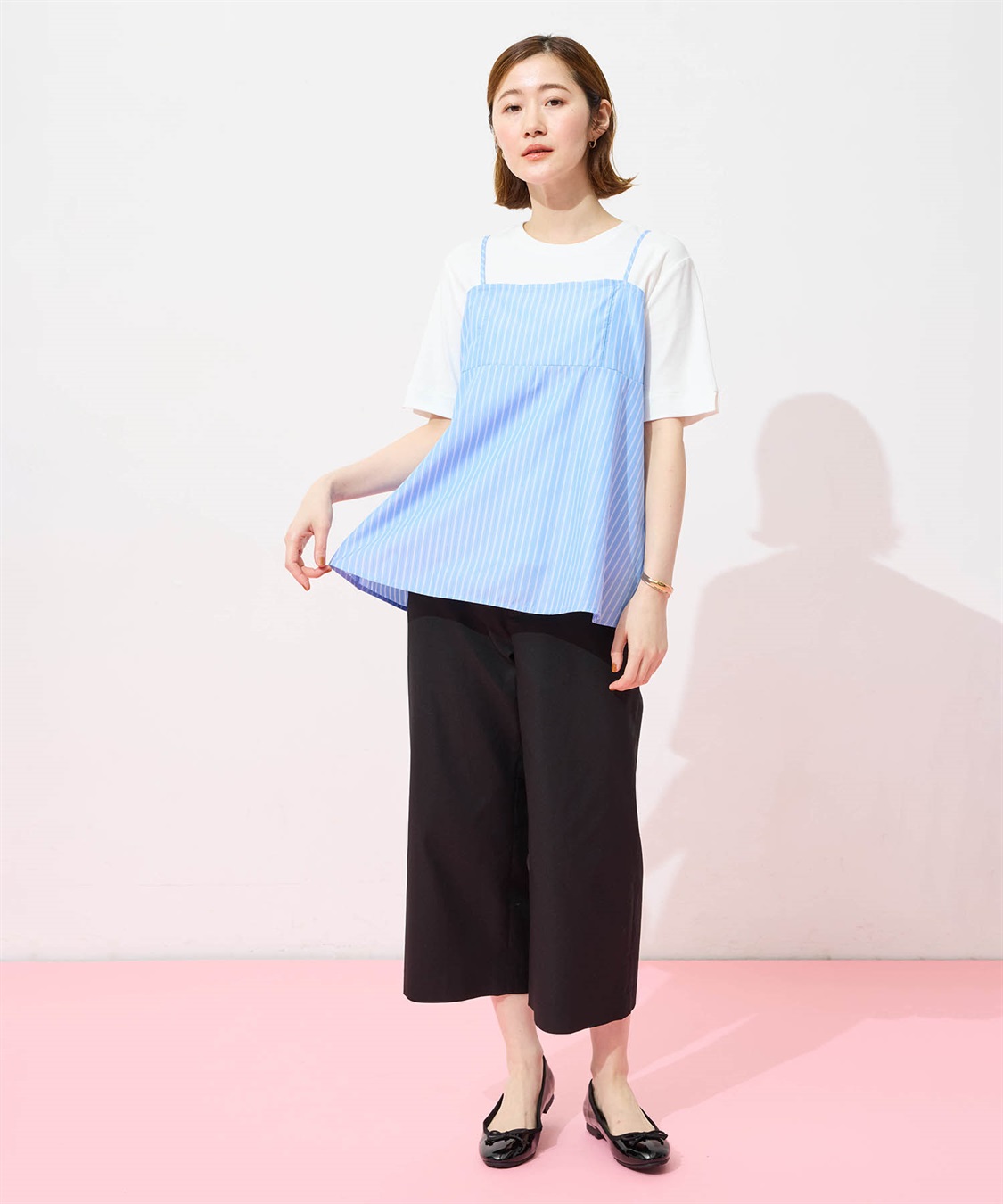 Petit Honfleur キャミ&Tシャツアンサンブル【オーガニックコットンブレンド・接触冷感・UVカット】_sub_15