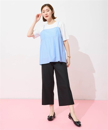 Petit Honfleur キャミ&Tシャツアンサンブル【オーガニックコットンブレンド・接触冷感・UVカット】_subthumb_16