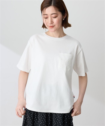 Petit Honfleur 刺しゅうポケットTシャツ【接触冷感・UVカット・オーガニックコットンブレンド】_subthumb_3