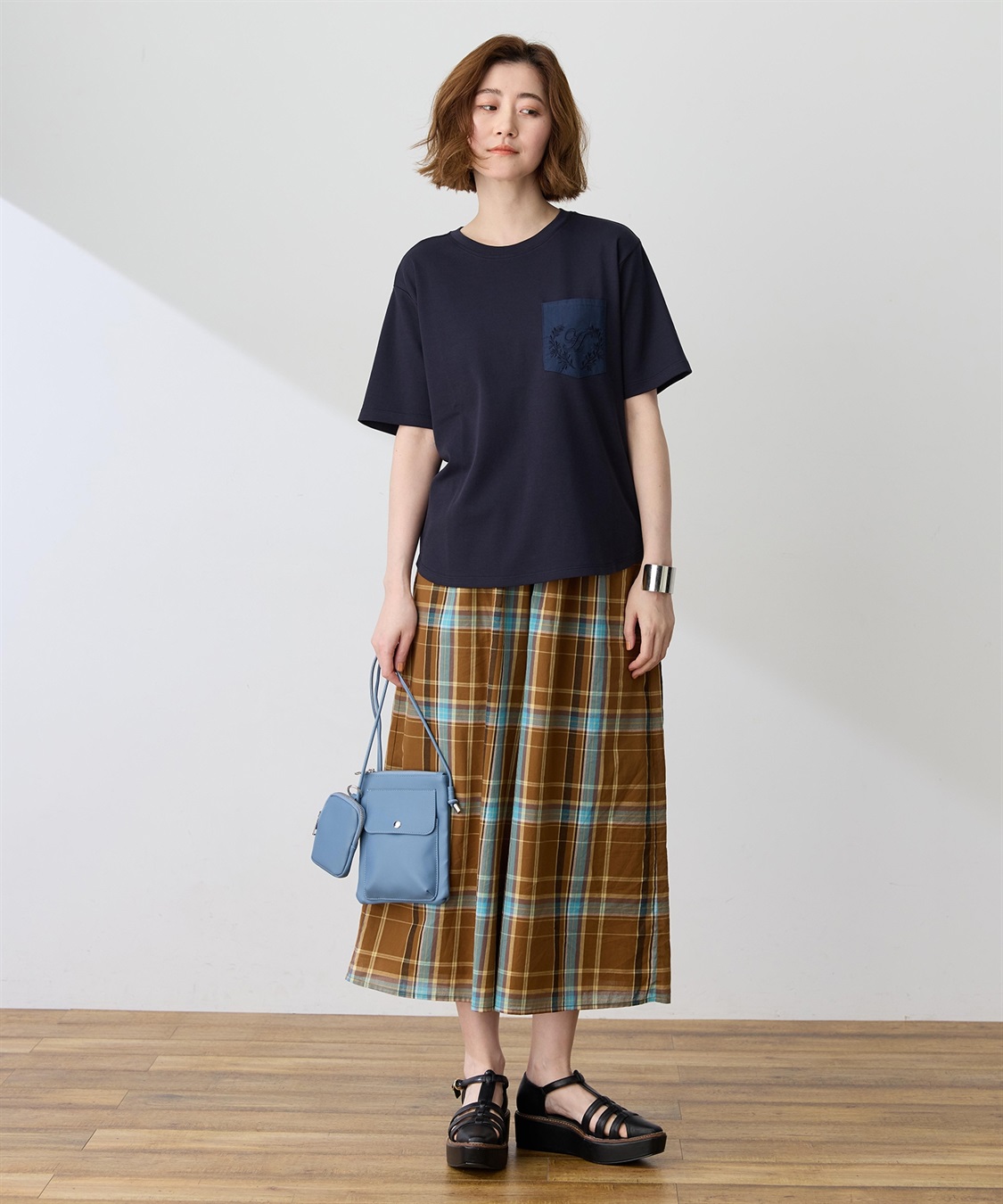 Petit Honfleur 刺しゅうポケットTシャツ【接触冷感・UVカット・オーガニックコットンブレンド】_sub_9