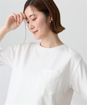 Petit Honfleur 刺しゅうポケットTシャツ【接触冷感・UVカット・オーガニックコットンブレンド】_subthumb_15