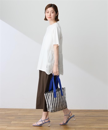 Petit Honfleur バックレースドッキングチュニックTシャツ【接触冷感・UVカット・オーガニックコットンブレンド】_subthumb_11