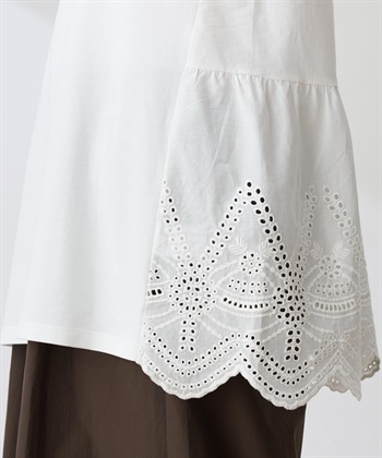 Petit Honfleur バックレースドッキングチュニックTシャツ【接触冷感・UVカット・オーガニックコットンブレンド】_subthumb_17