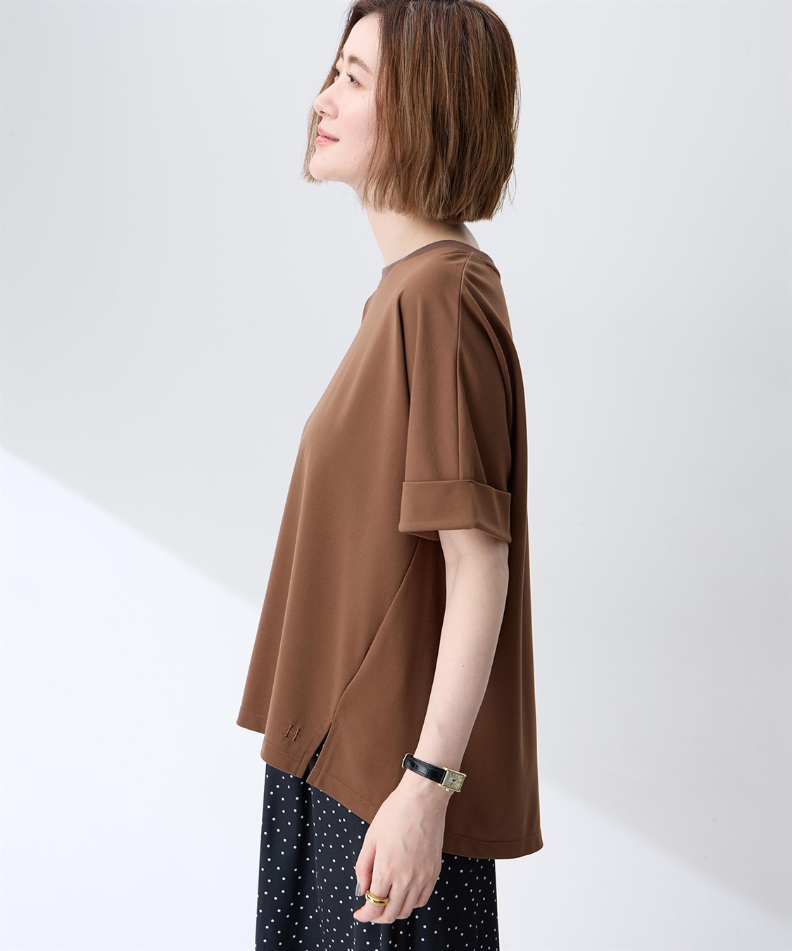 Petit Honfleur バックタックワイドTシャツ【接触冷感・UVカット・透けにくい】_sub_11