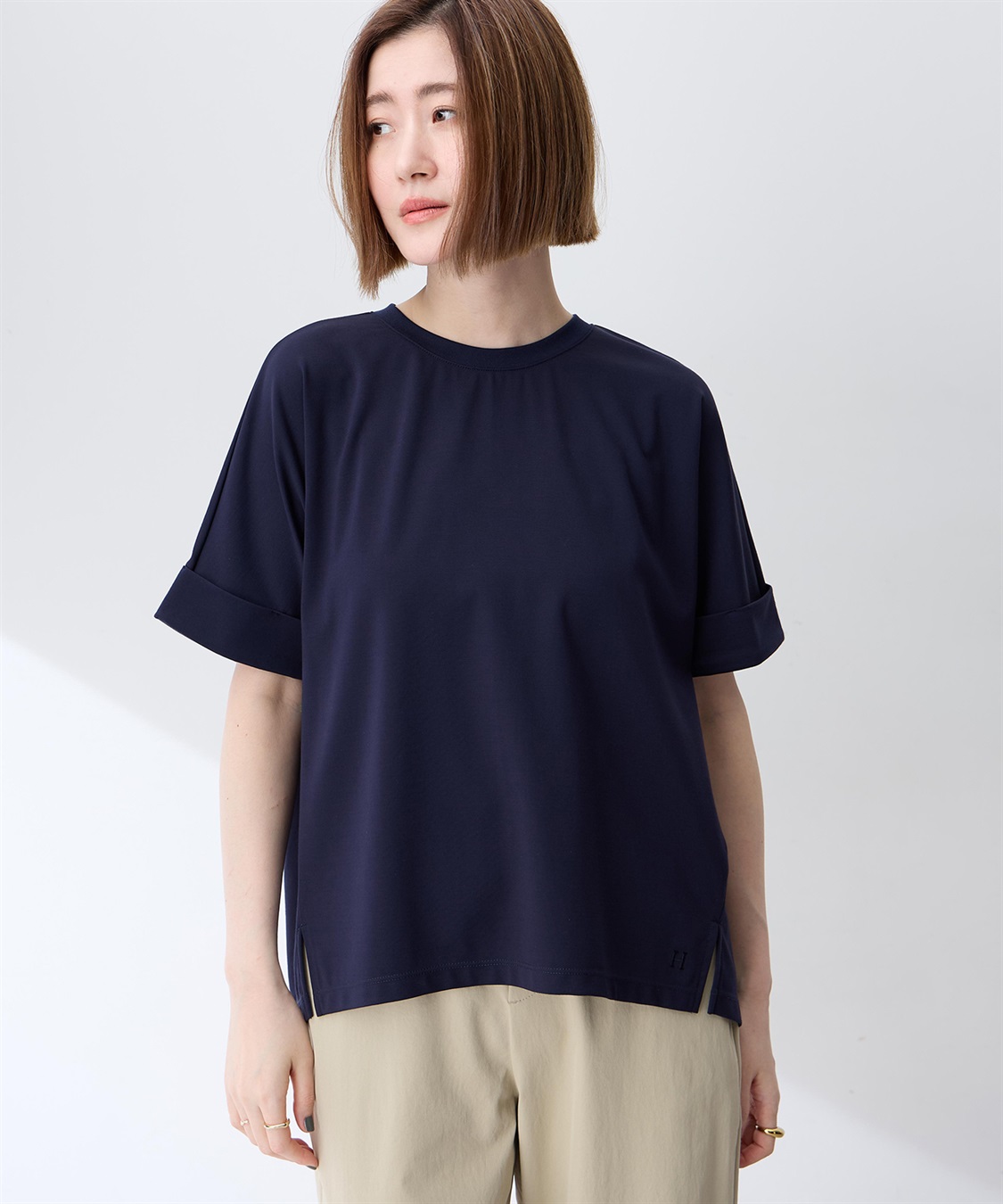 Petit Honfleur バックタックワイドTシャツ【接触冷感・UVカット・透けにくい】_sub_13
