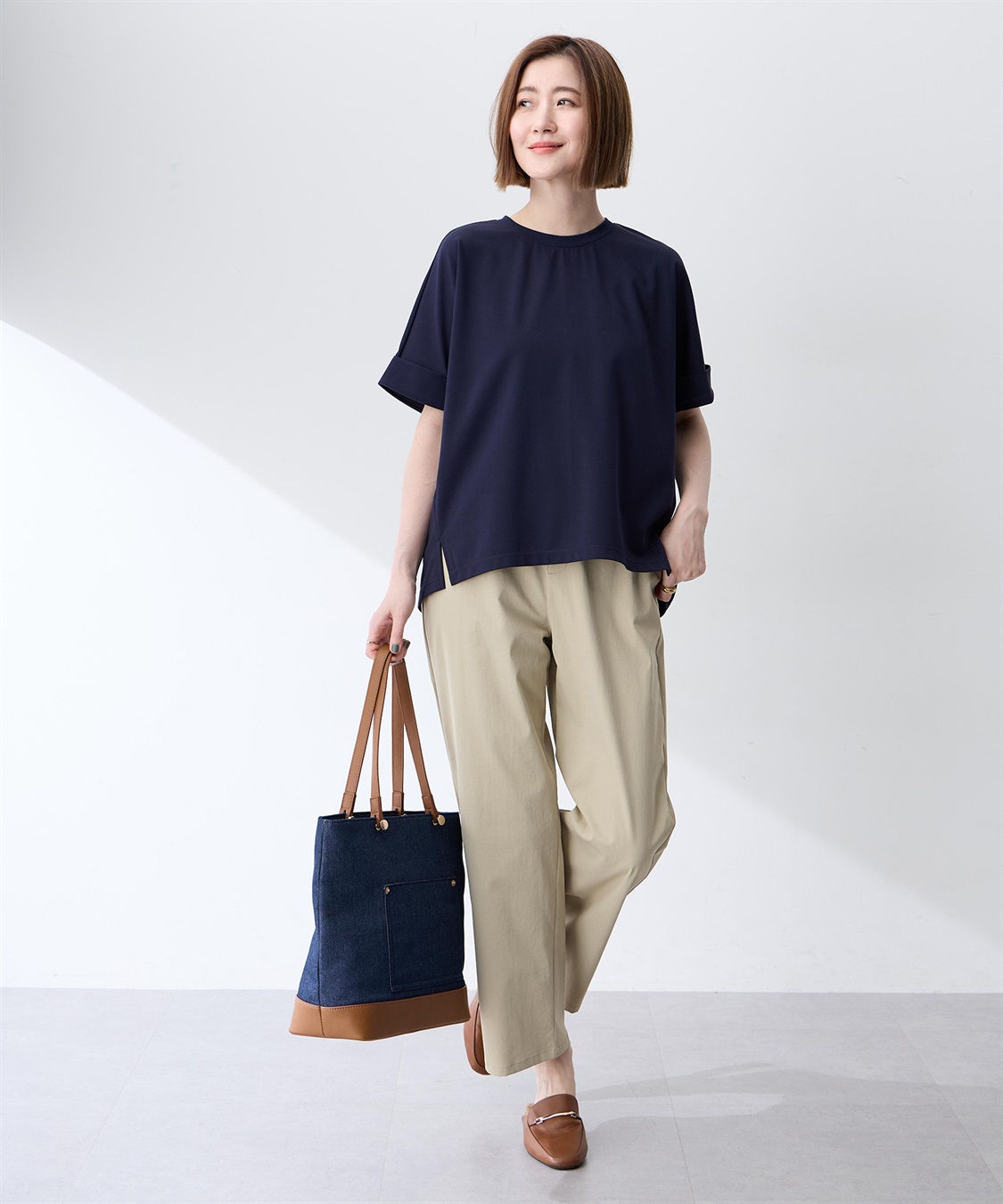 Petit Honfleur バックタックワイドTシャツ【接触冷感・UVカット・透けにくい】_sub_14