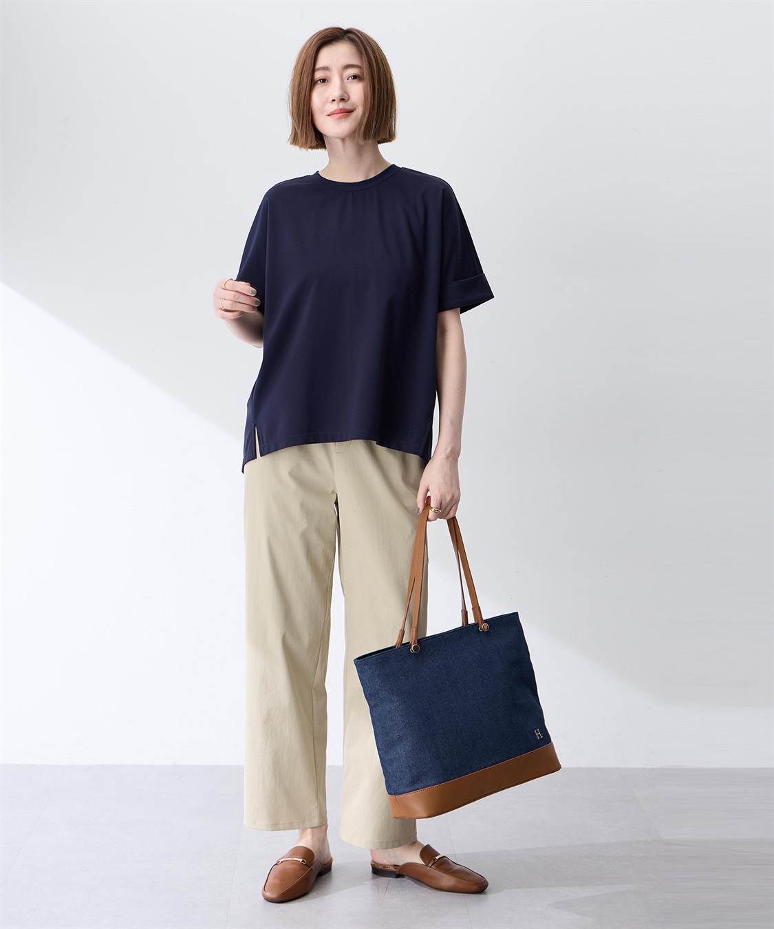Petit Honfleur バックタックワイドTシャツ【接触冷感・UVカット・透けにくい】_sub_15