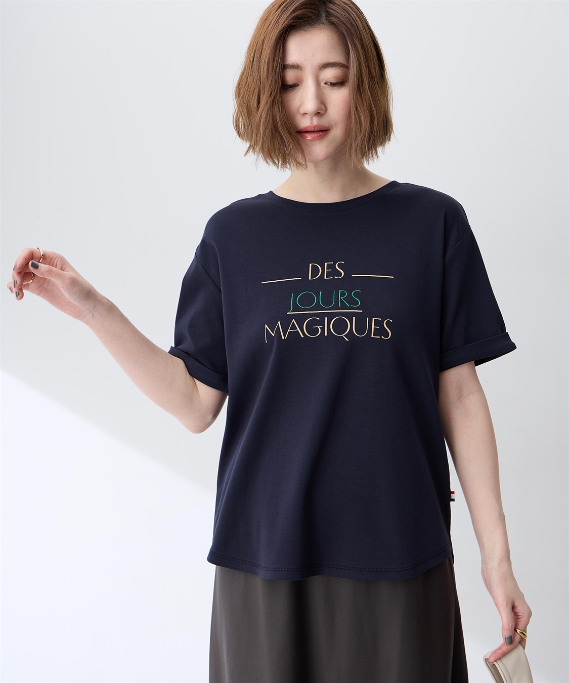 Petit Honfleur ロゴプリントTシャツ【接触冷感・UVカット・オーガニックコットンブレンド】_sub_3